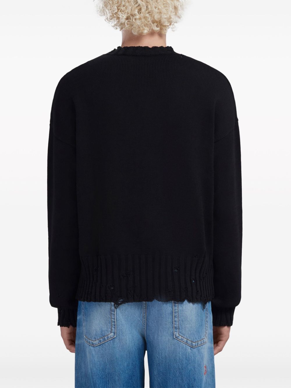 Pulover Marni Twisted Crew-Neck negru - imagine 2