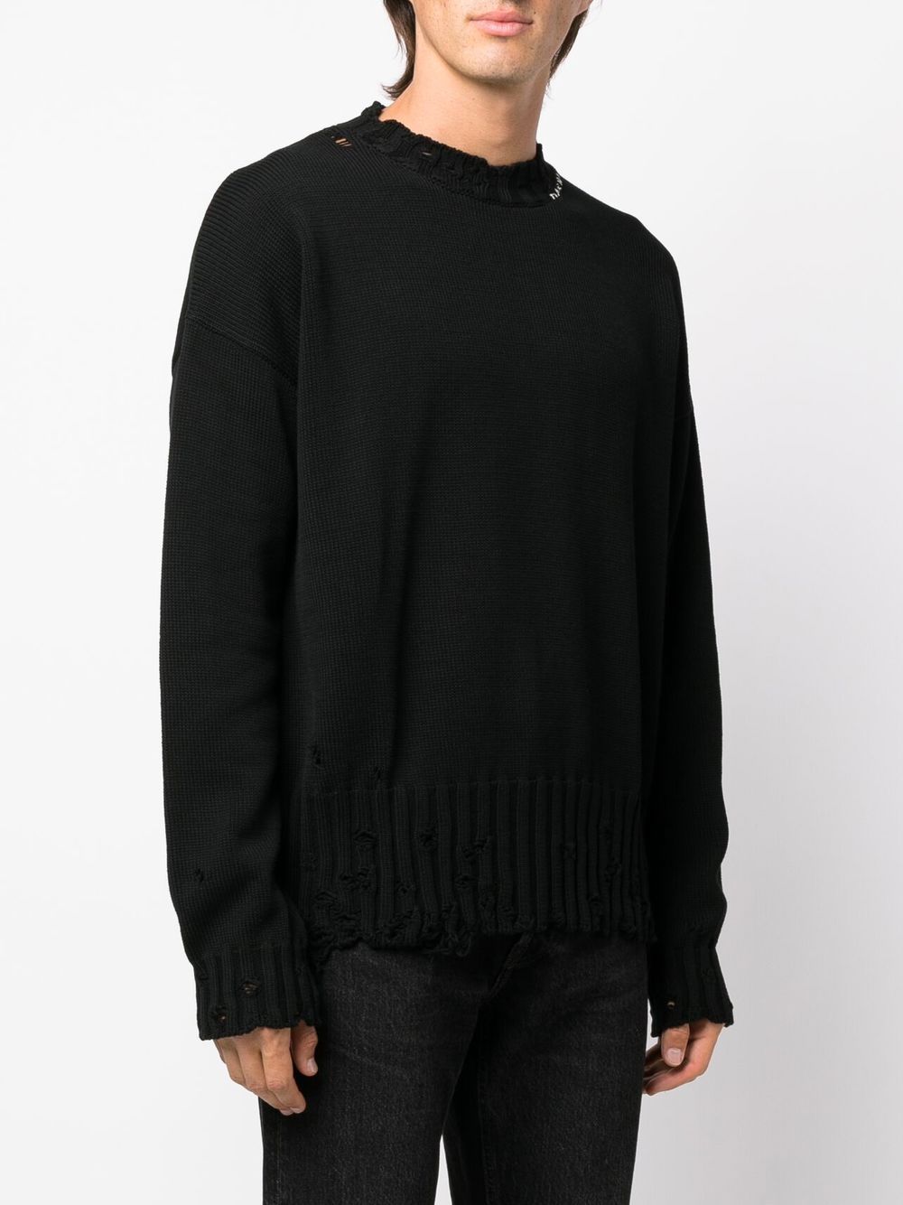 Pulover Marni Twisted Crew-Neck negru - imagine 3