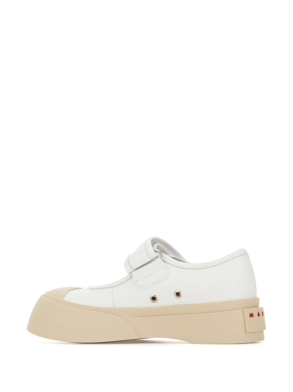 Sneakers Marni Mary Jane Ballerinas alb - imagine 3