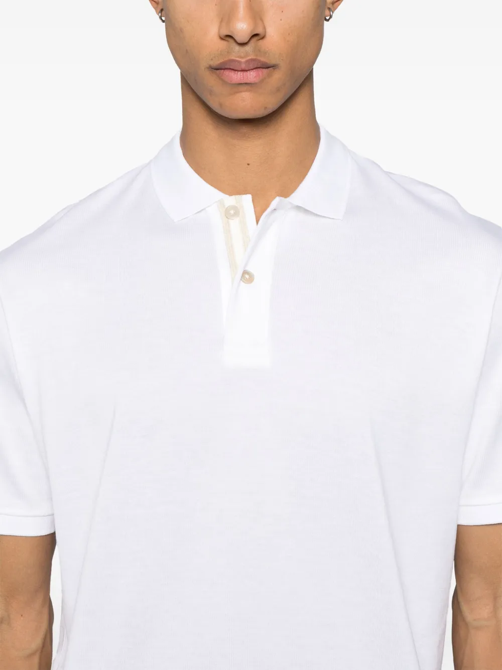 Tricou Eleventy Cotton Polo alb - imagine 4