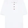 Tricou Eleventy Knitted Polo alb