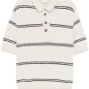 Tricou Eleventy Striped Polo bej