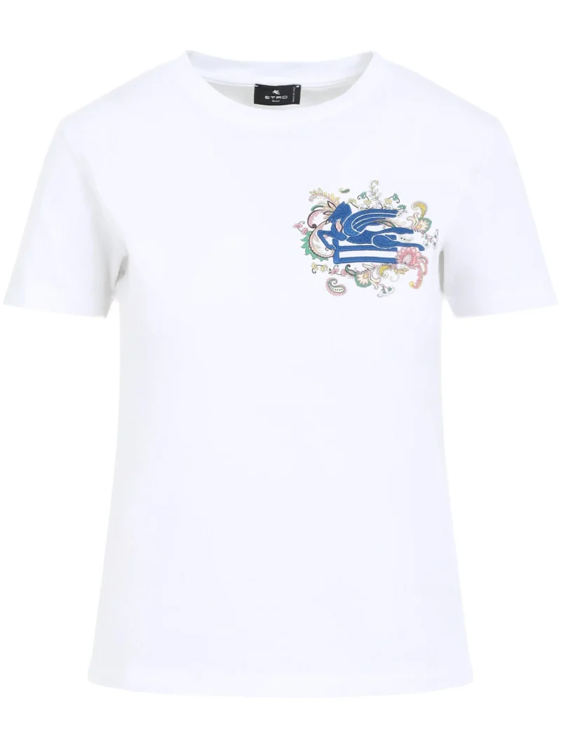 Tricou ETRO pegaso-embroidered alb