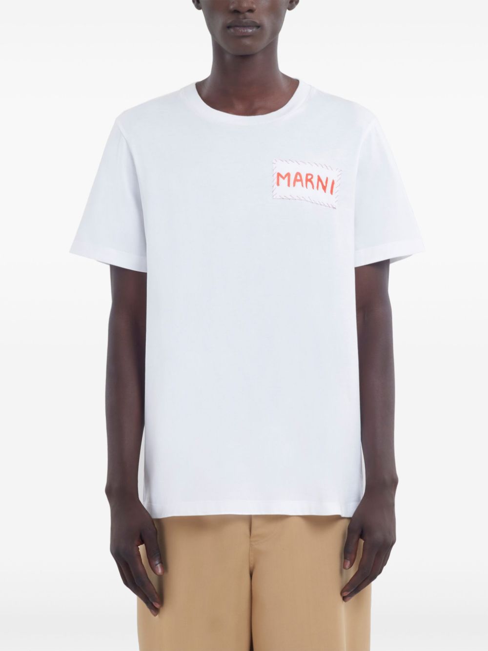 Tricou Marni Logo-Print alb - imagine 3
