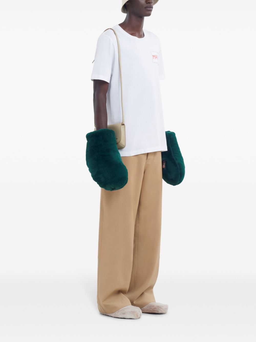 Tricou Marni Logo-Print alb - imagine 4