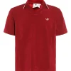 Tricou polo Adidas x Wales Bonner Cotton-Blend visiniu