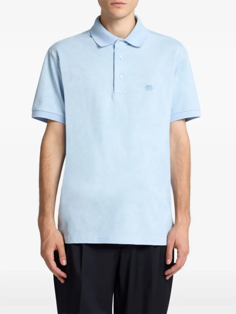 Tricou polo ETRO Paisley Jacquard albastru