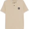 Tricou polo Stone Island Compass-motif bej