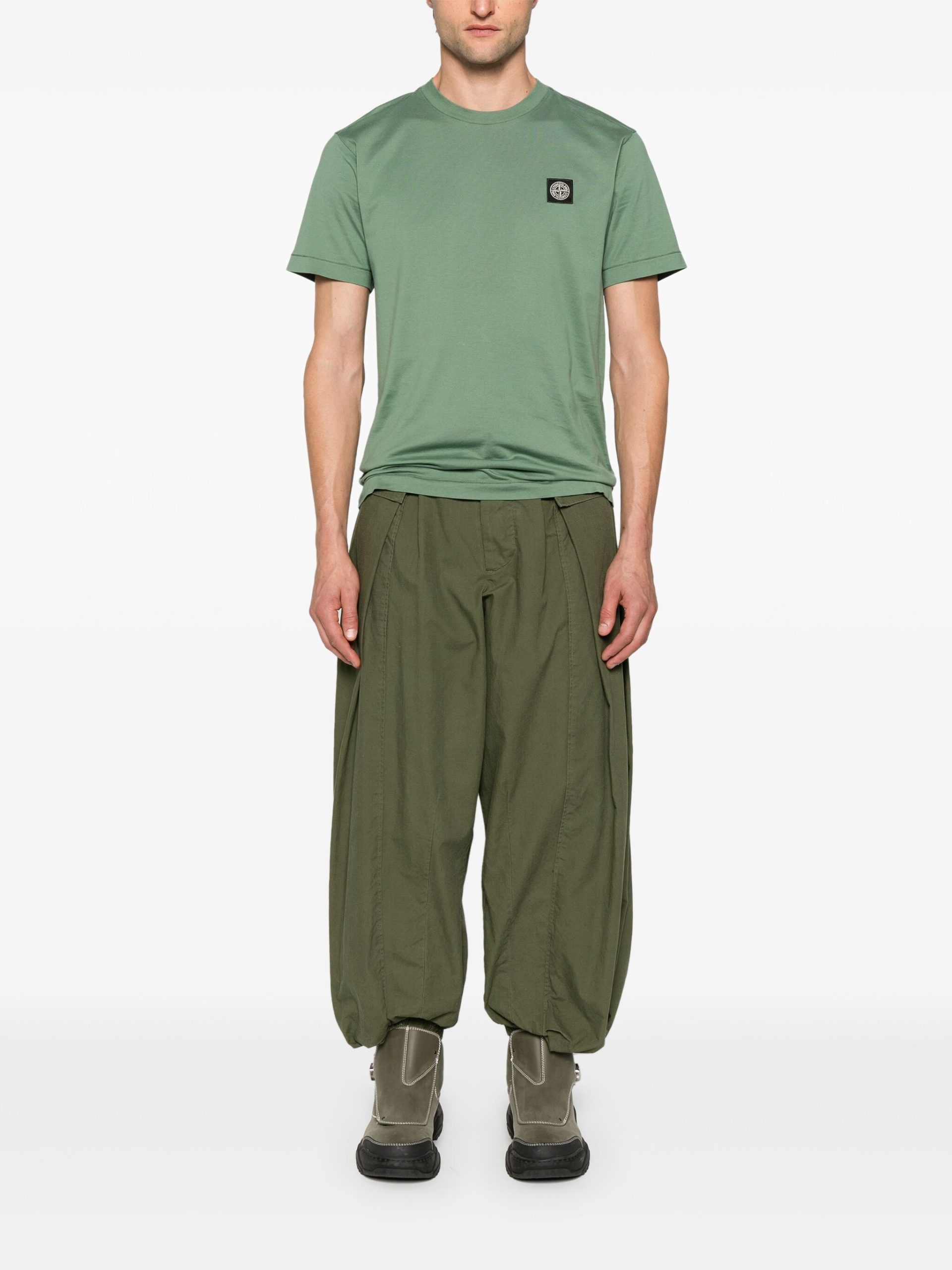 Tricou Stone Island Compass-patch verde - imagine 2