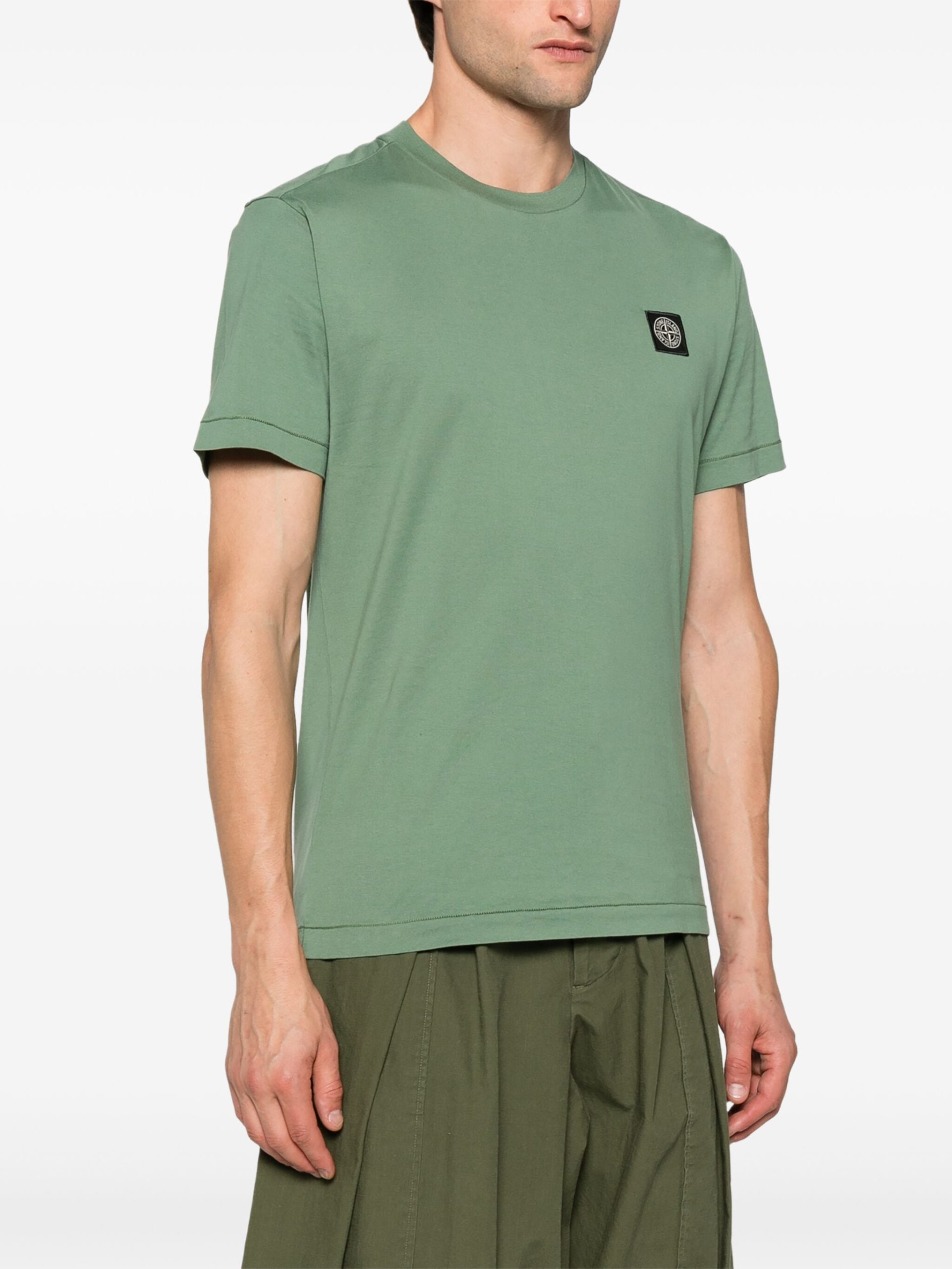 Tricou Stone Island Compass-patch verde - imagine 5