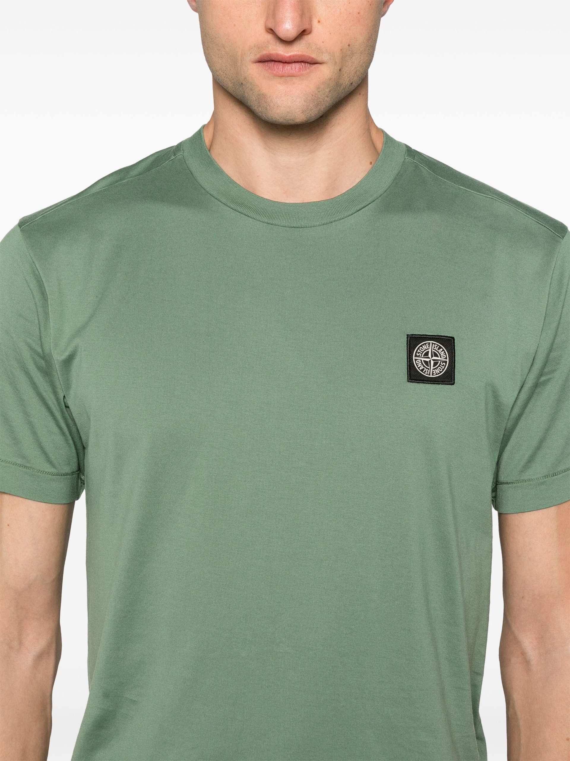Tricou Stone Island Compass-patch verde - imagine 3