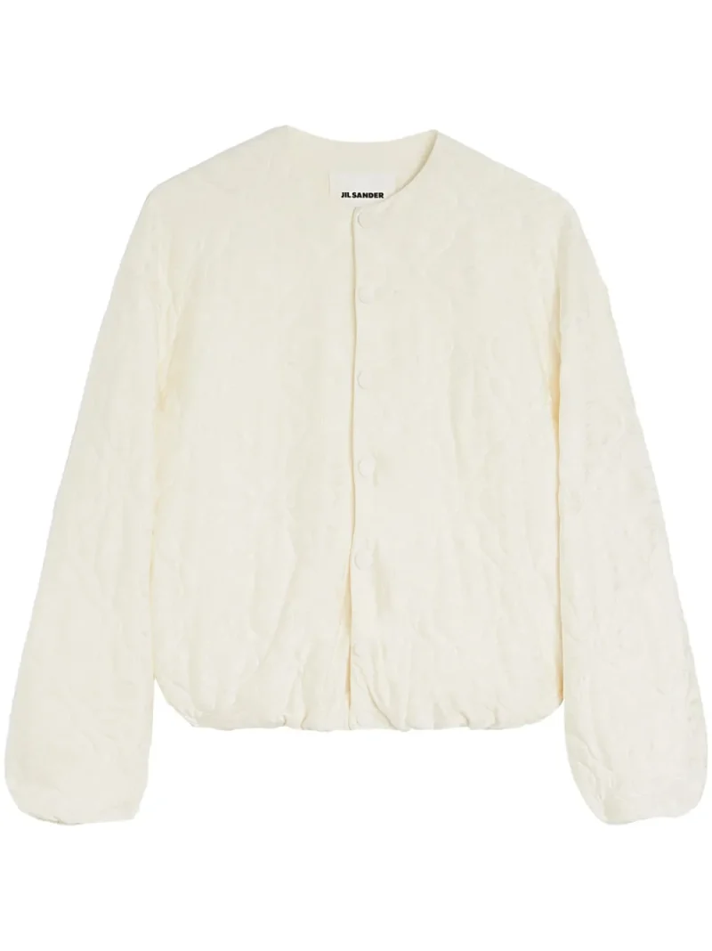 Jacheta JIL SANDER Jacquard Bomber alb