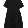 Rochie midi JIL SANDER Pintuck-Detailed negru