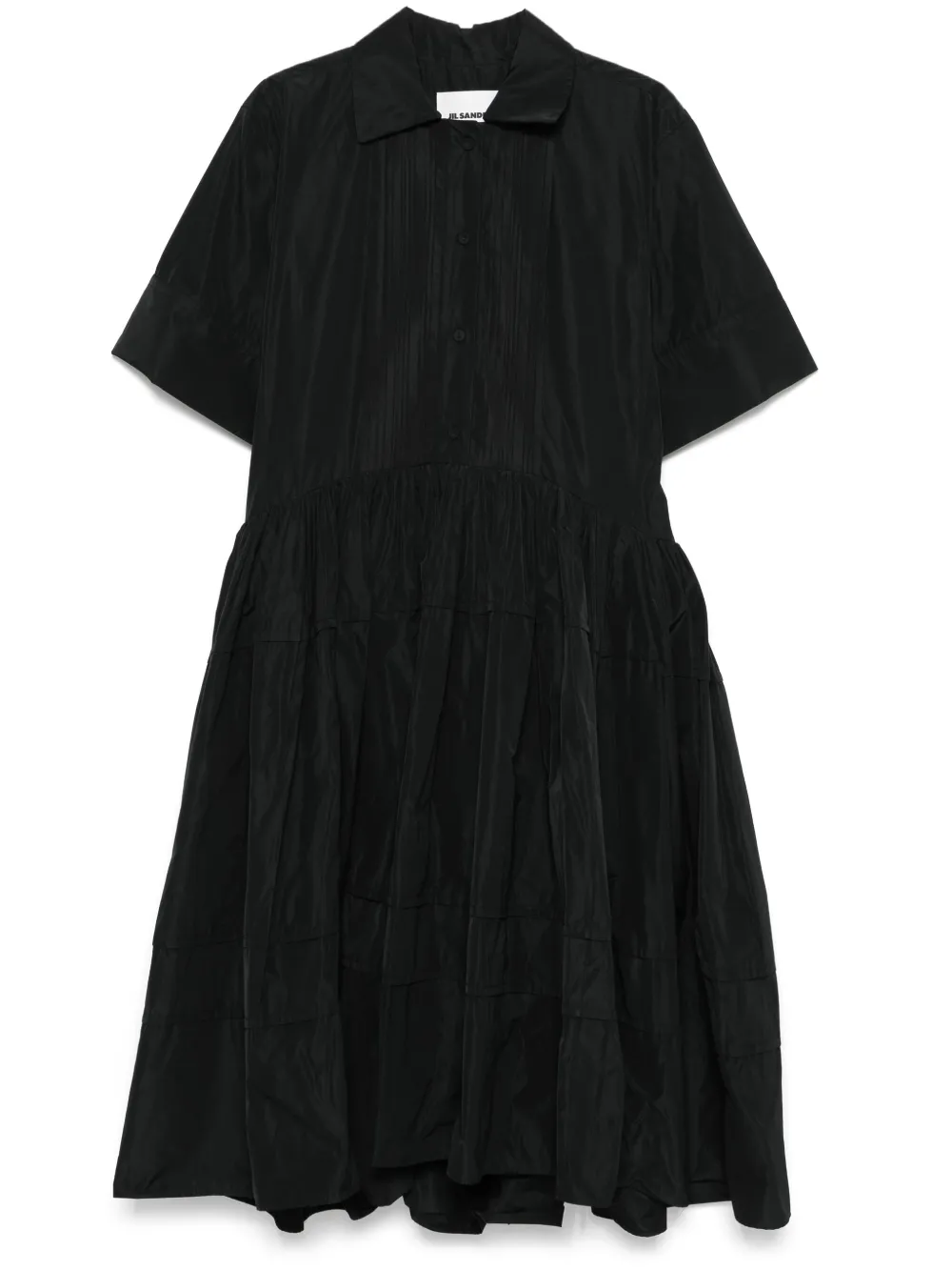 Rochie midi JIL SANDER Pintuck-Detailed negru