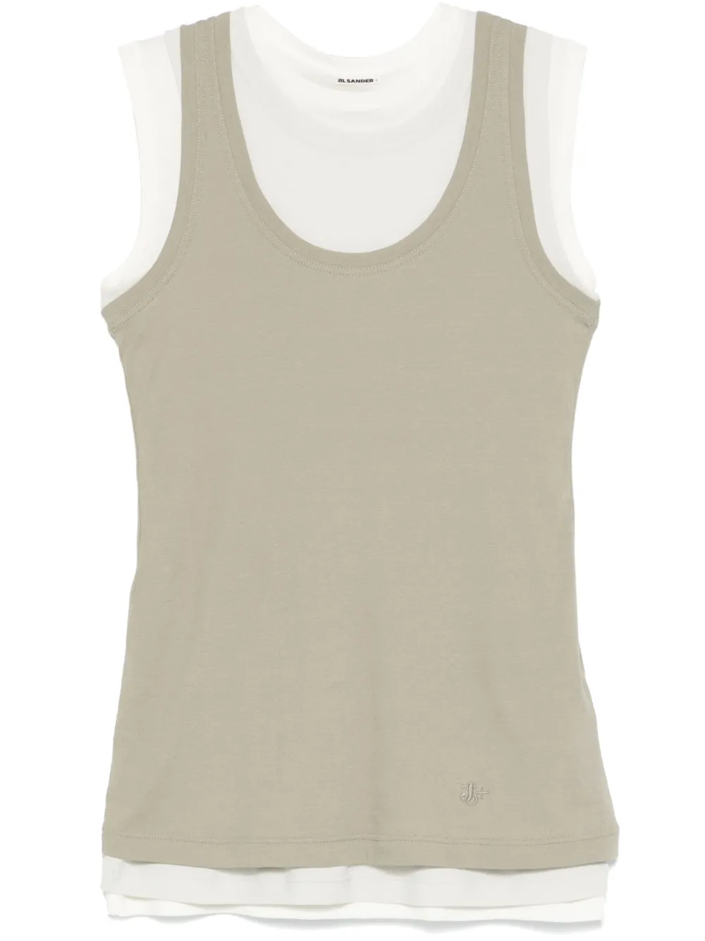 Top JIL SANDER+ Layered Tank alb