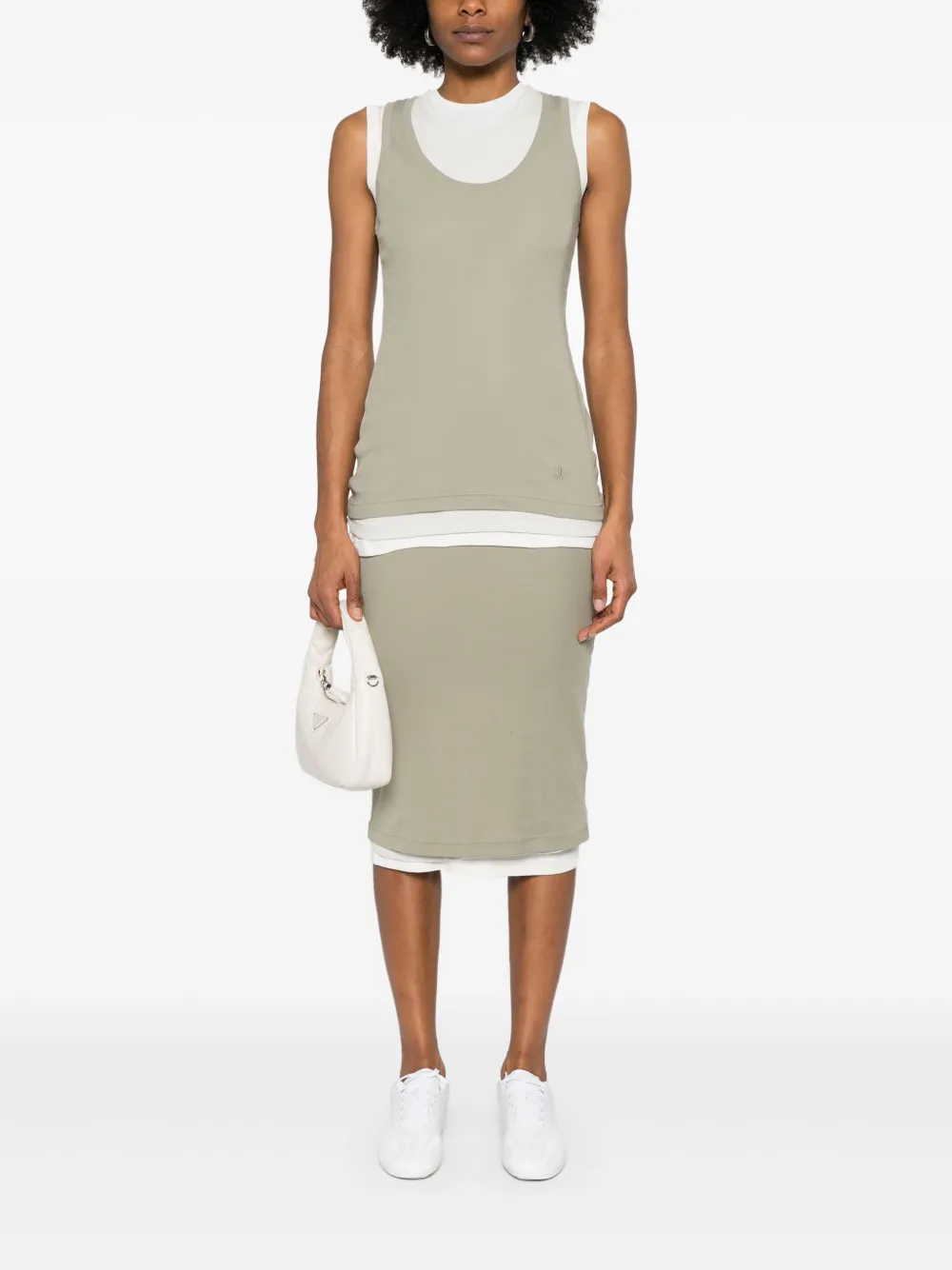 Top JIL SANDER+ Layered Tank alb - imagine 3
