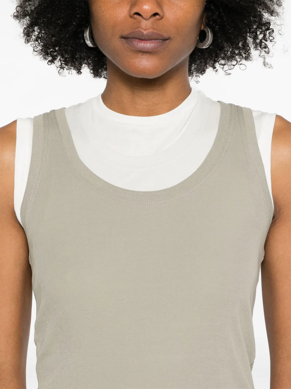 Top JIL SANDER+ Layered Tank alb - imagine 4