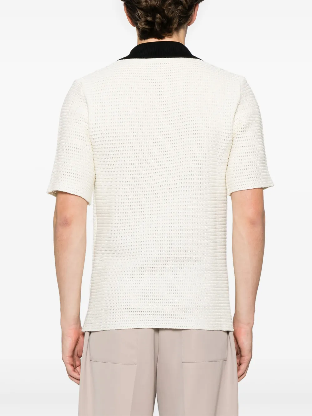 Tricou polo Jil Sander Knitted alb - imagine 2