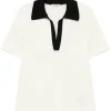 Tricou polo Jil Sander Knitted alb