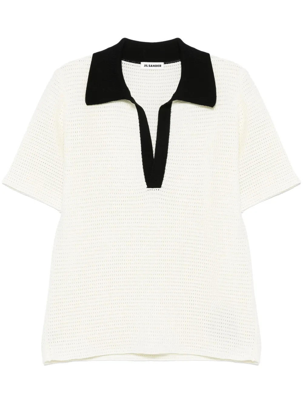 Tricou polo Jil Sander Knitted alb