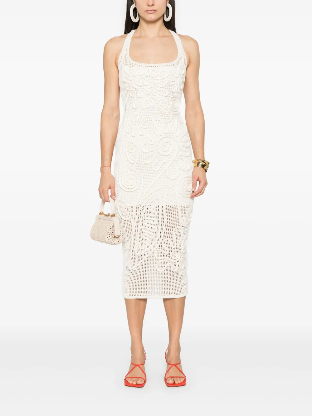 Rochie midi Cult Gaia Nissa alb - imagine 4