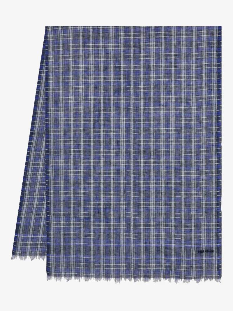Esarfa Ferragamo tartan albastru