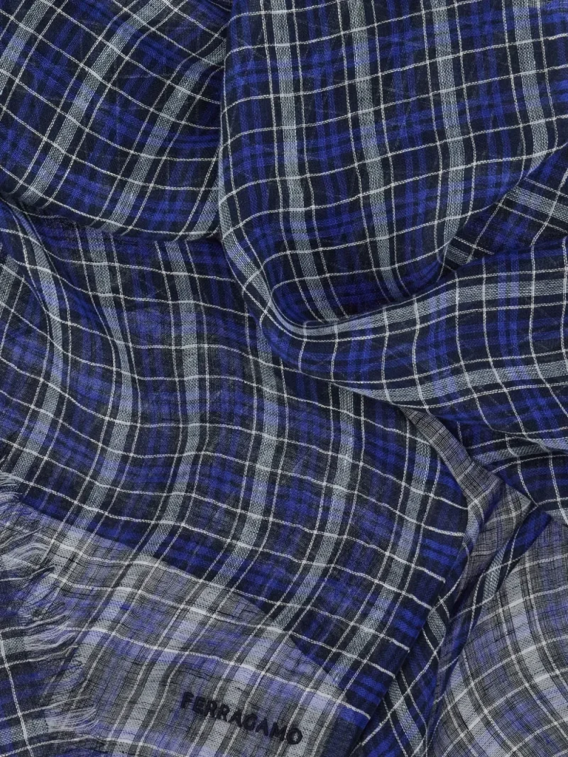 Alternative view of Esarfa Ferragamo tartan albastru