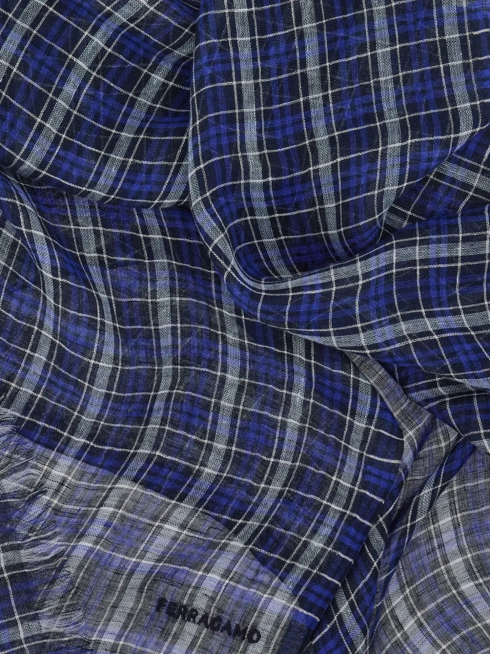 Esarfa Ferragamo tartan albastru - imagine 2