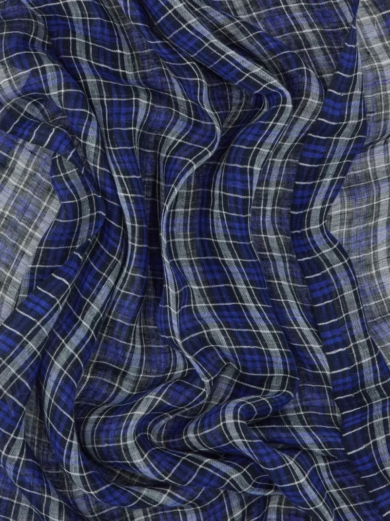Esarfa Ferragamo tartan albastru - imagine 4