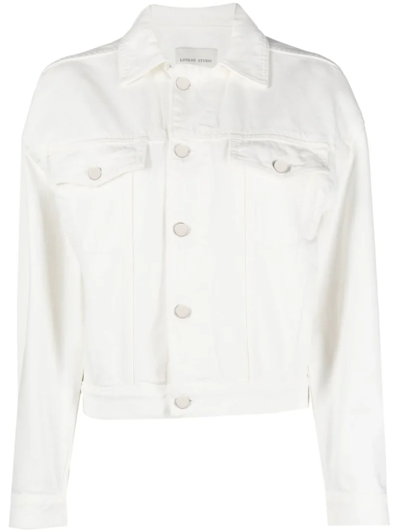 Jacheta LouLou De Saison long-sleeved denim alb
