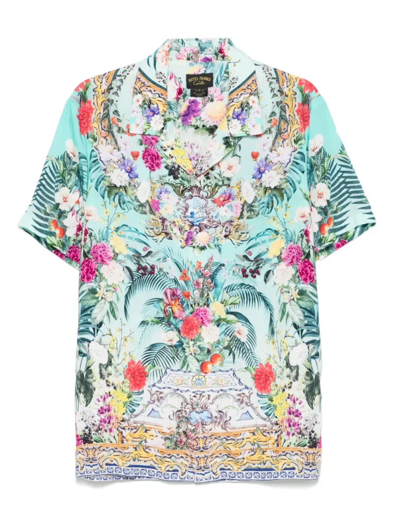 Camasa Camilla Floral-Print albastru