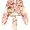 Camasa Camilla Floral-Print roz