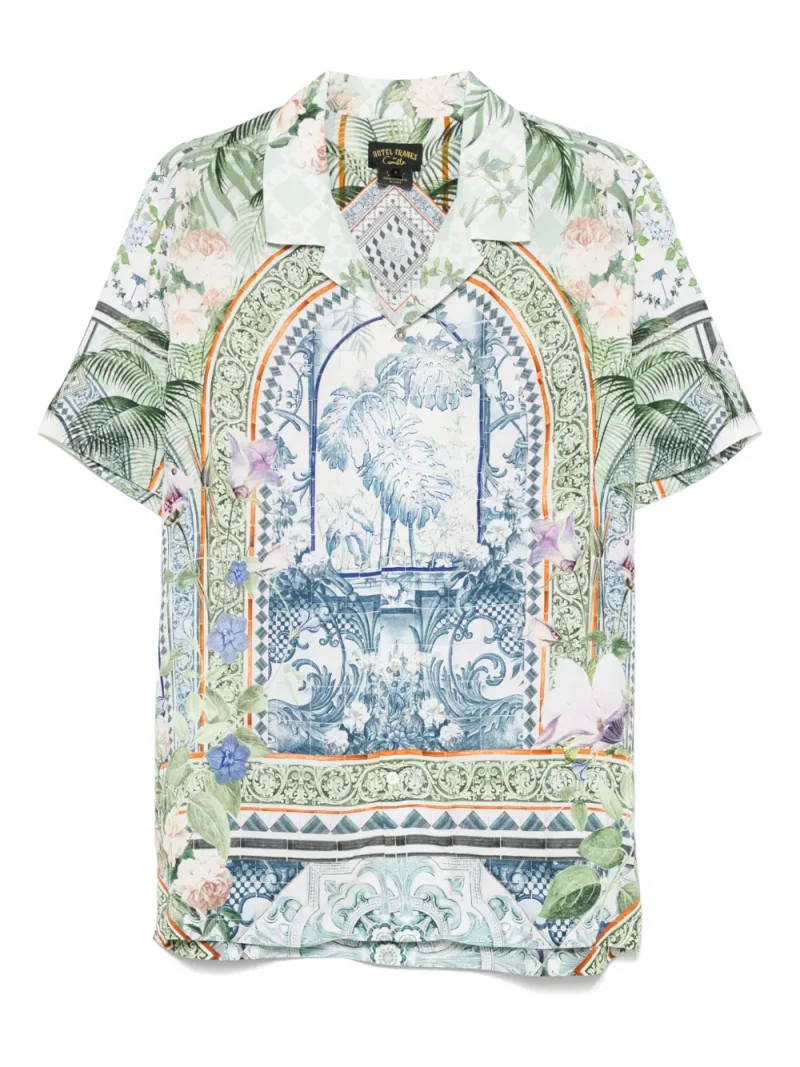 Camasa Camilla Jardim Party-Print verde