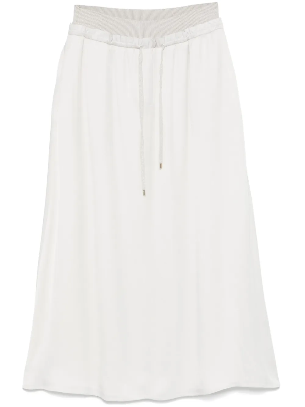 Fusta midi Lorena Antoniazzi Drawstring alb