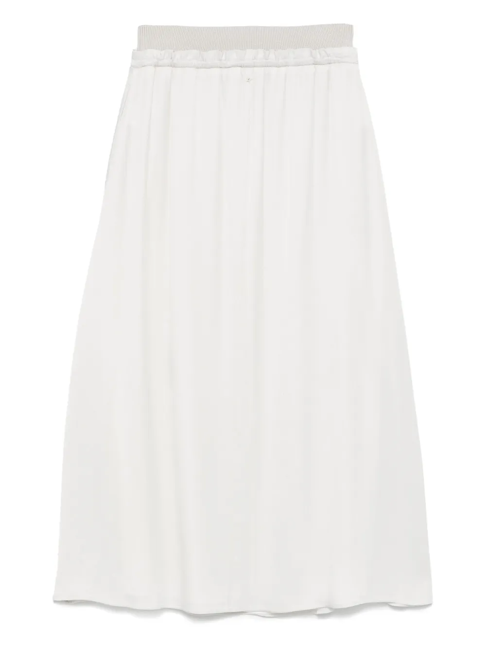 Fusta midi Lorena Antoniazzi Drawstring alb - imagine 2