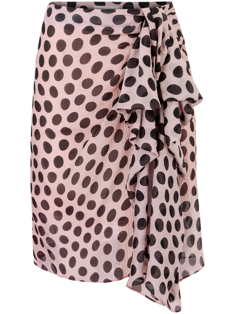 Fusta midi Nina Ricci Asymmetric Bow roz