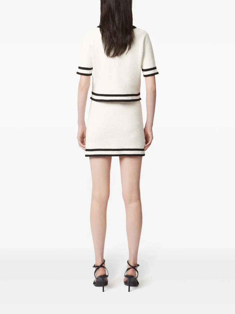 Alternative view of Fusta mini Nina Ricci Tweed alb