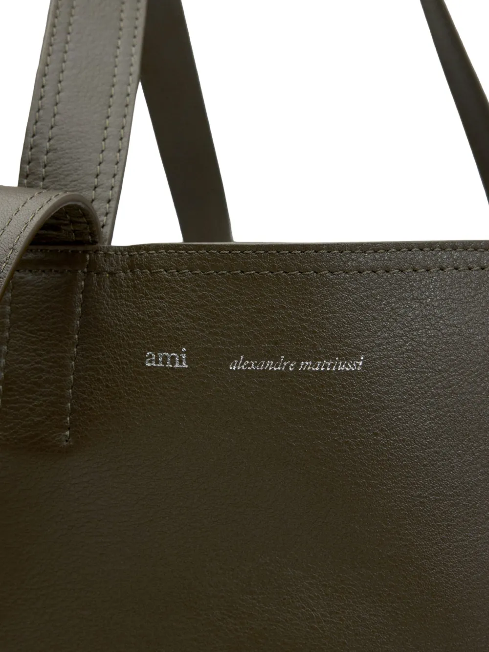 Geanta AMI Paris Midi Tote khaki - imagine 6