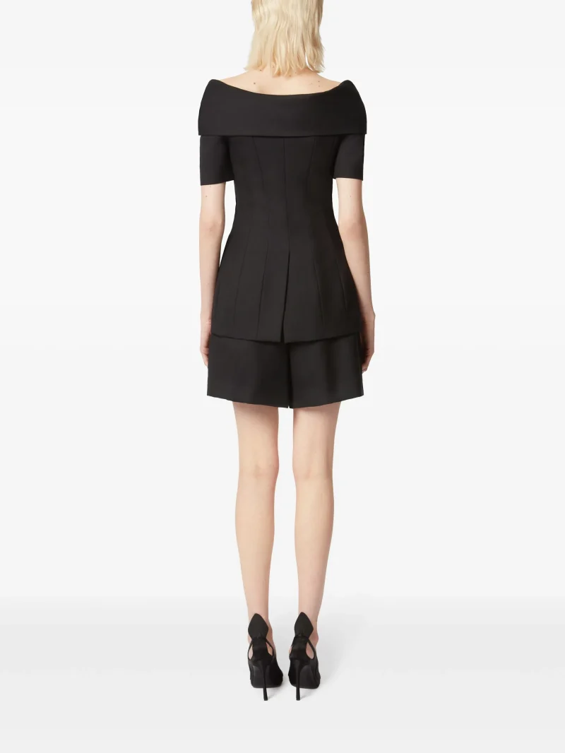 Alternative view of Jacheta Nina Ricci Off-shoulder Wool Gabardine negru