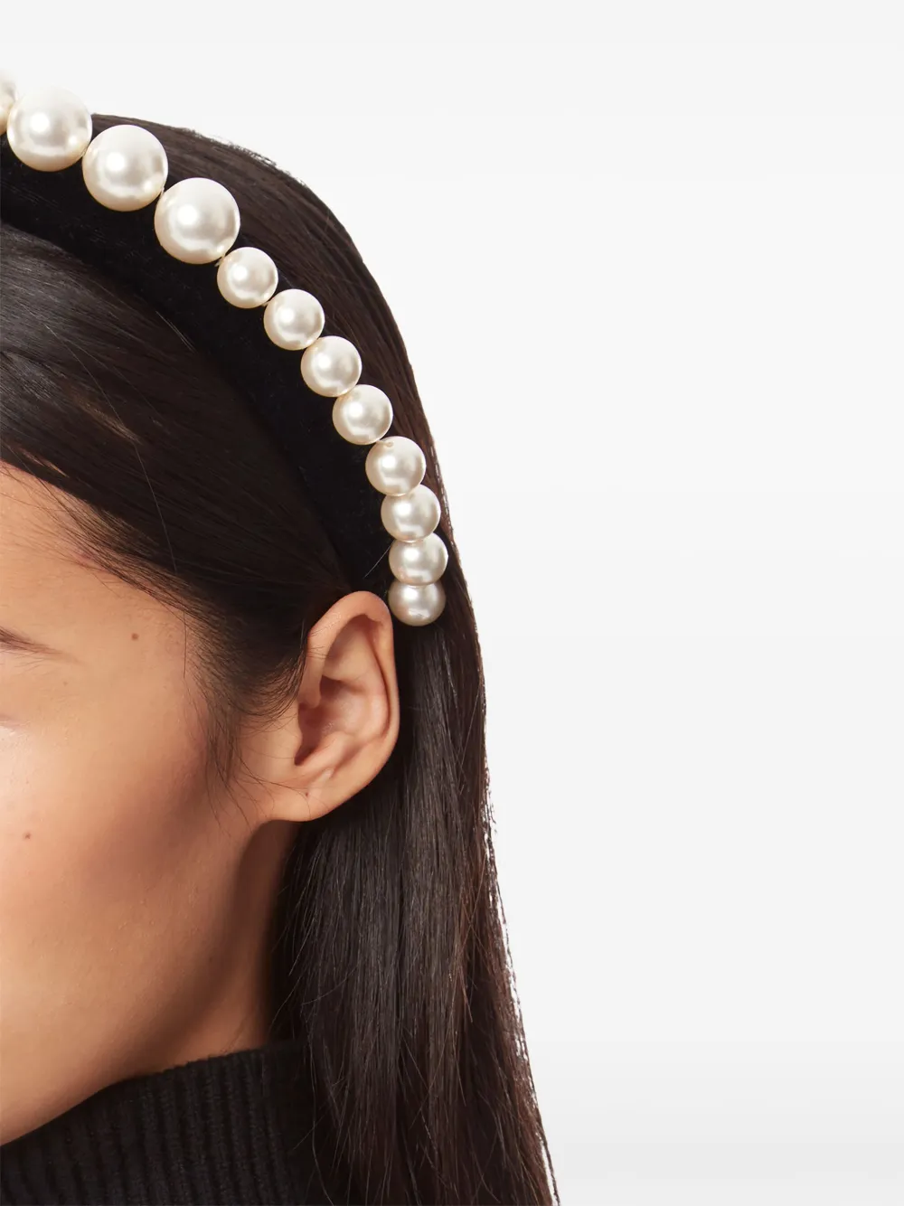 Nina Ricci Pearl-Embellished Headband negru - imagine 2