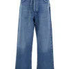 Pantaloni denim Emmi Belted albastru