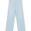 Pantaloni denim Lorena Antoniazzi Logo-Patch albastru