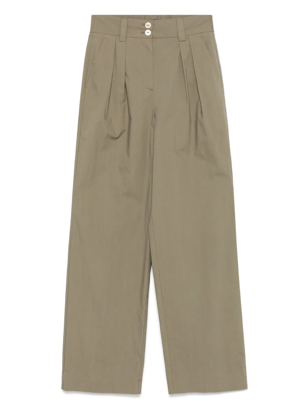Pantaloni Lorena Antoniazzi Pleat-Detail khaki