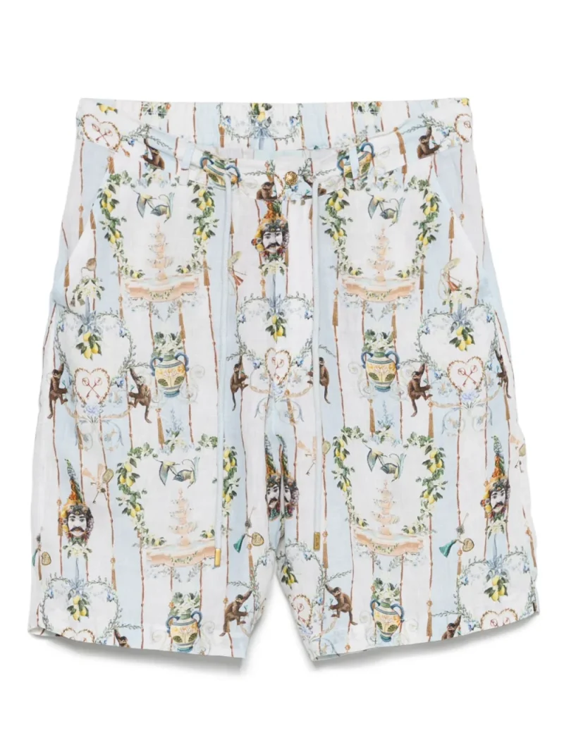 Pantaloni scurti Camilla Linen albastru