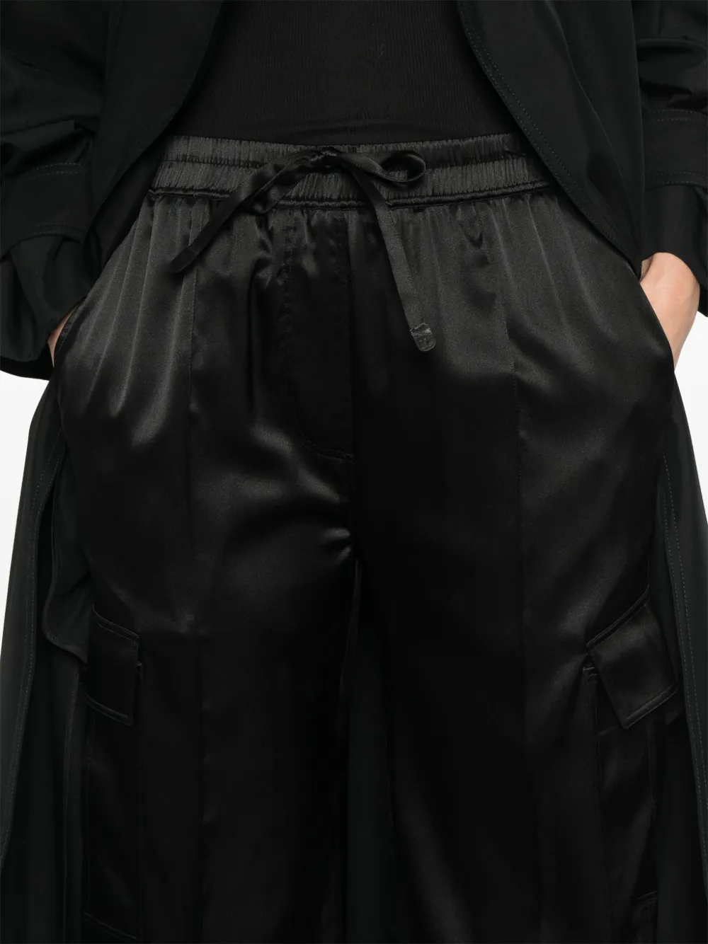 Pantaloni TOM FORD Satin Cargo negru - imagine 5