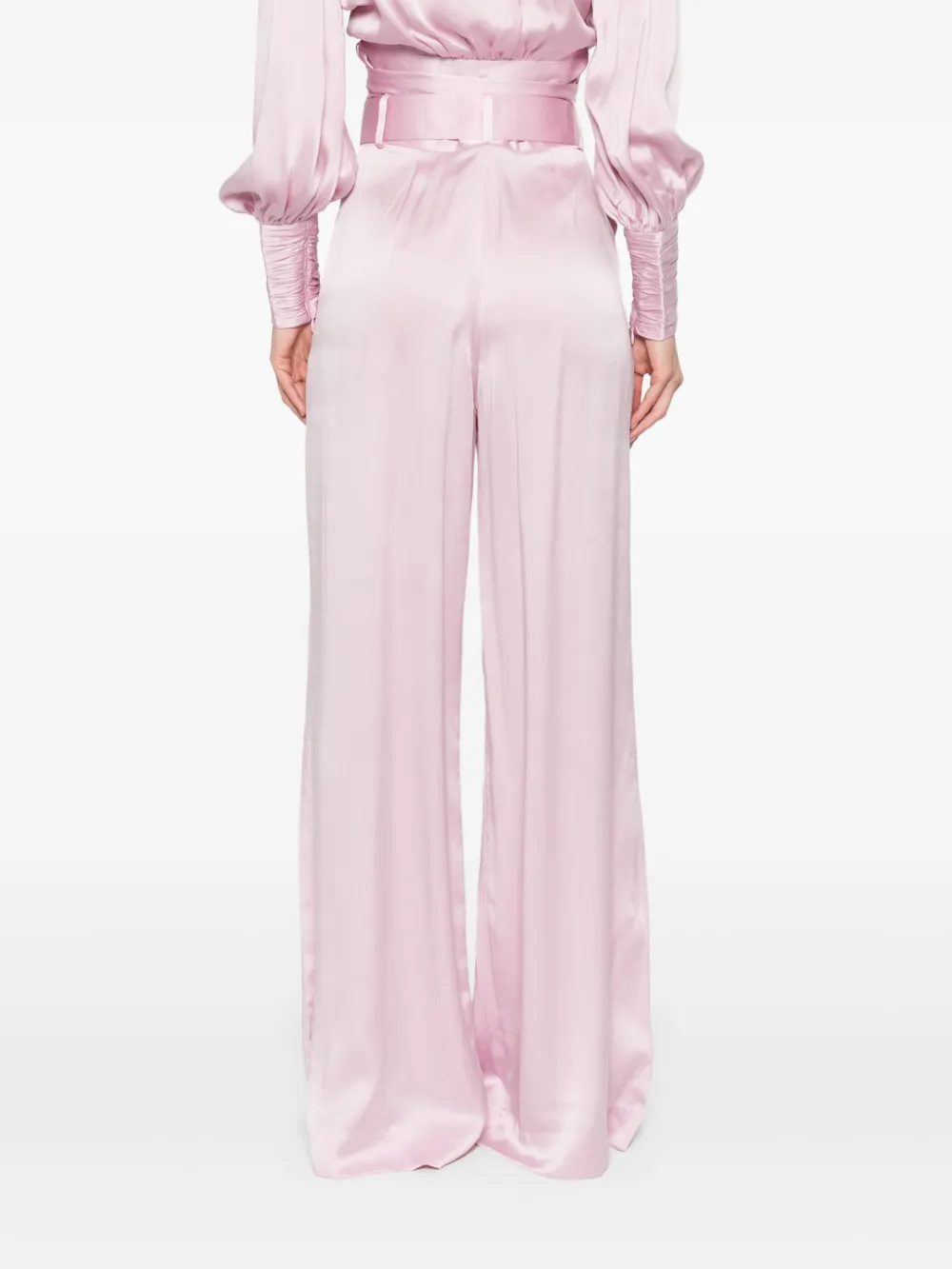 Pantaloni Zimmermann Silk Tuck roz - imagine 2