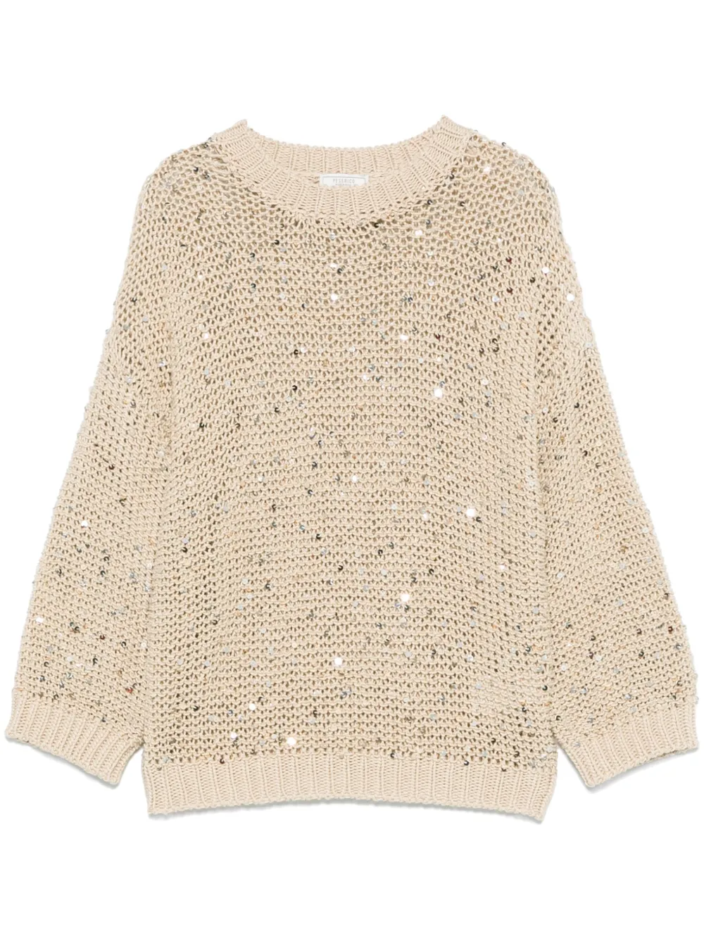 Pulover Peserico Sequin-Embellished bej