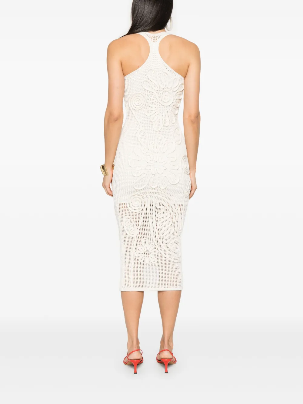 Rochie midi Cult Gaia Nissa alb - imagine 2