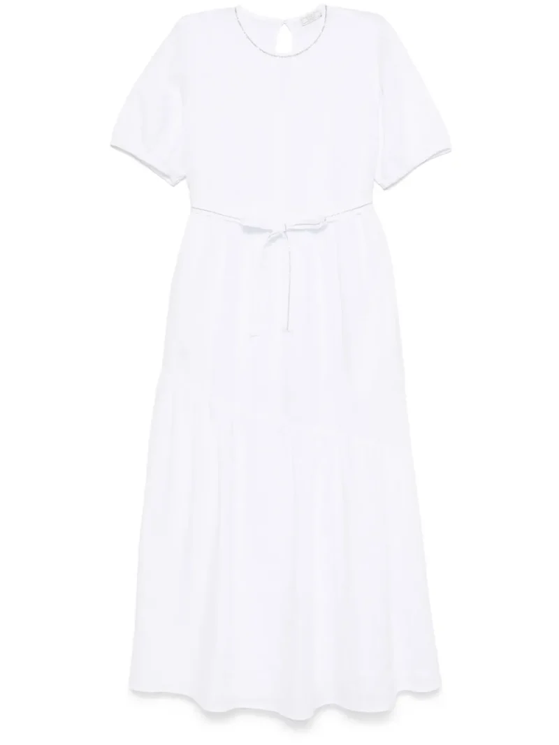 Rochie midi Peserico Bead-Detail alb