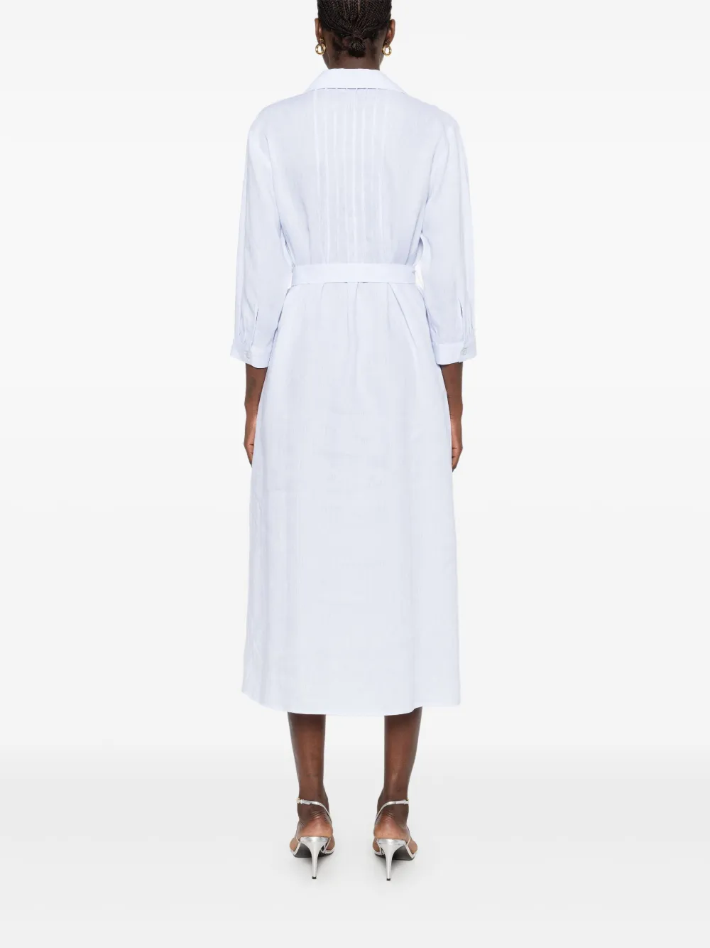 Rochie midi Peserico Linen albastru - imagine 2